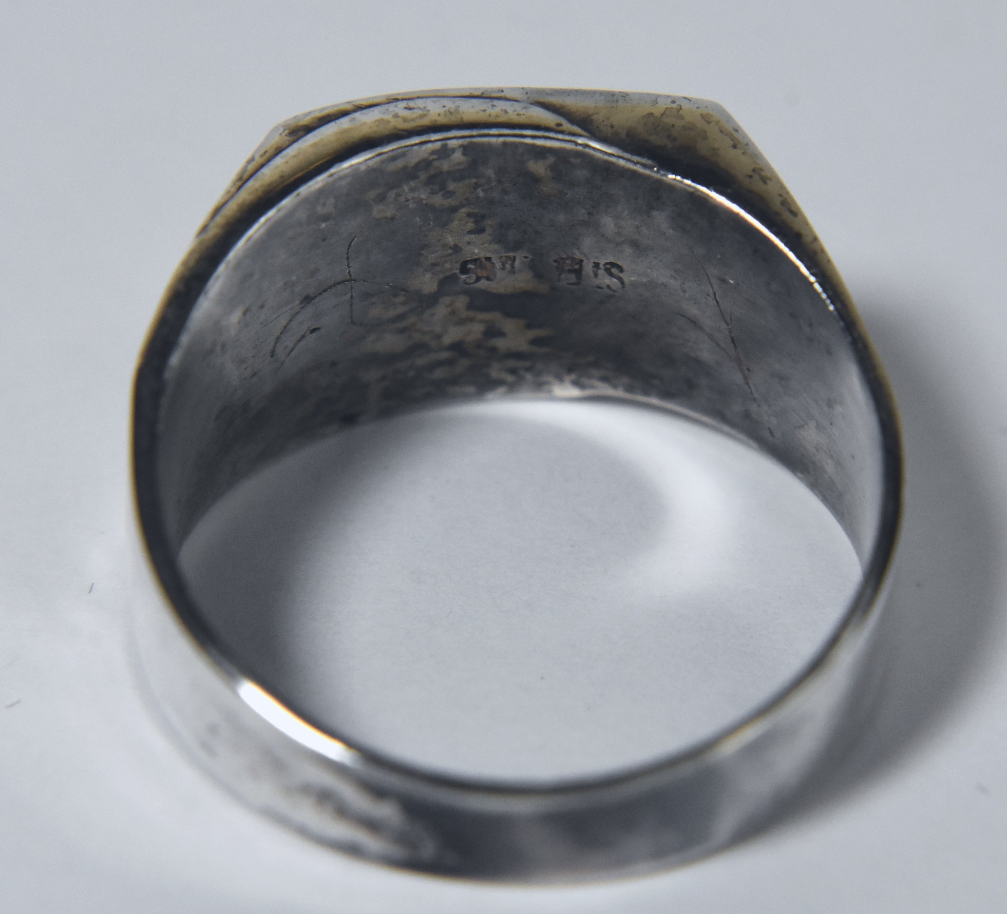 Vintage Sterling Silver Black Onyx Signet Ring - Size 12