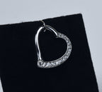 Sterling Silver Modern Design Half Crystal Studded Pendant