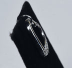 Sterling Silver Modern Design Half Crystal Studded Pendant