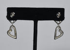 Sterling Silver Hammered Heart Dangle Earrings
