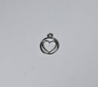 Silver Tone Heart Hoop Pendant