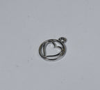 Silver Tone Heart Hoop Pendant