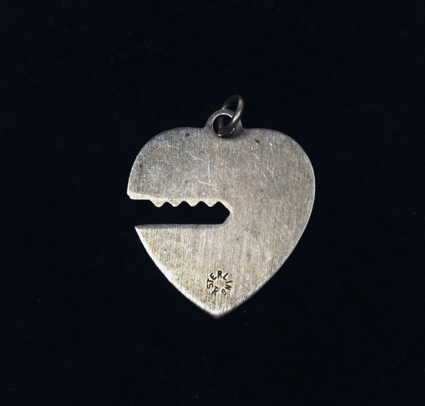 Vintage Sterling Silver Key to My Heart Pendant
