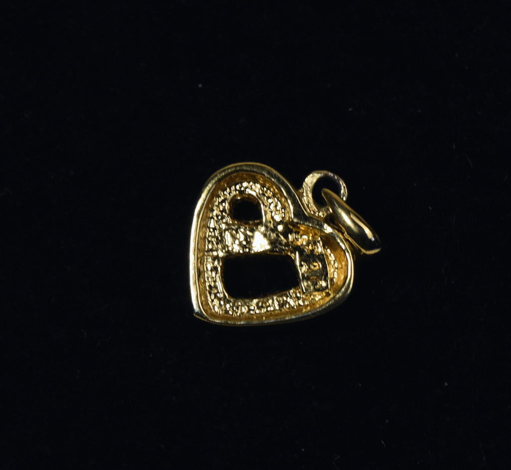 Gold Tone Crystal Studded Heart Knot Charm
