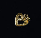 Gold Tone Crystal Studded Heart Knot Charm