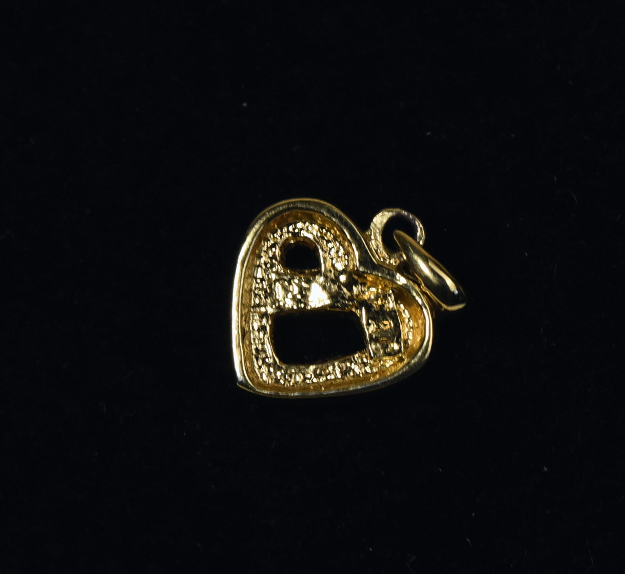 Gold Tone Crystal Studded Heart Knot Charm