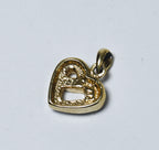Gold Tone Crystal Studded Heart Knot Charm