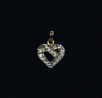 Gold Tone Crystal Studded Heart Knot Charm