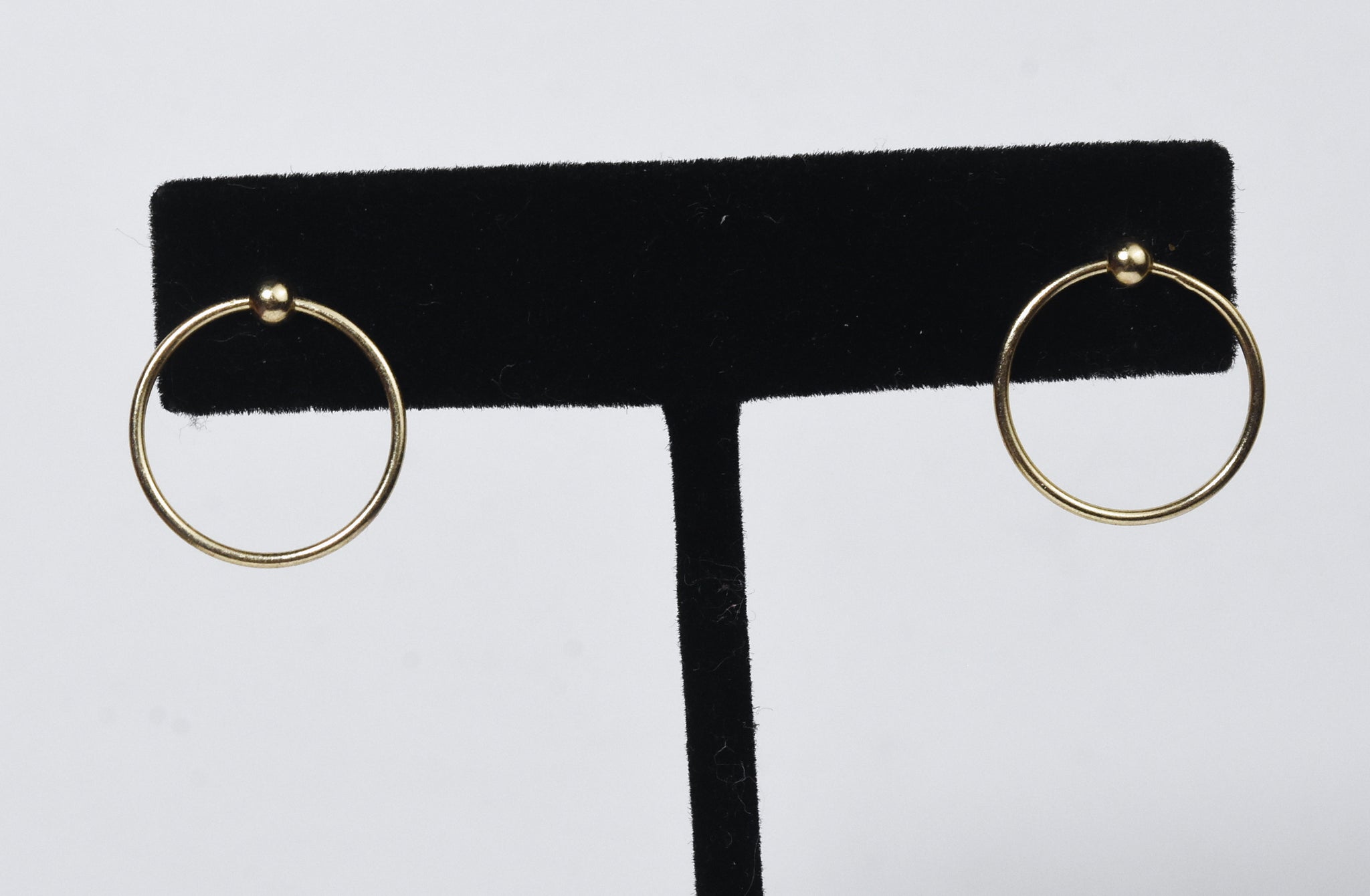 Gold Tone Sterling Silver Stud Hoop Earrings