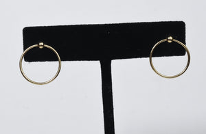 Gold Tone Sterling Silver Stud Hoop Earrings