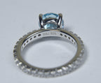 Sterling Silver Light Blue and Colorless CZ Eternity Band - Size 8