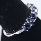Sterling Silver Imitation Tanzanite Ring - Size 7.75