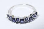 Sterling Silver Imitation Tanzanite Ring - Size 7.75