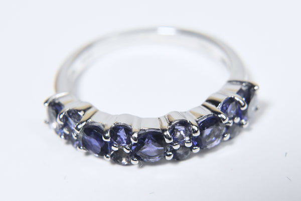 Sterling Silver Imitation Tanzanite Ring - Size 7.75