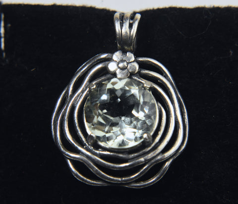 Sterling Silver Organic Form Citrine Pendant