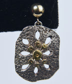 Nancy Karpel - .999 Fine Silver and 24k Gold Accents Sand Dollar Earrings