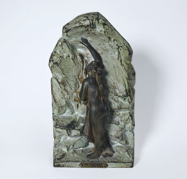 Lucien Charles Edouard Alliot - "La Source" Antique Bronze Sculpture