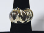 Vintage Sterling Silver Abstract Modern Design Domed Ring - Size 6.25