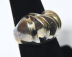 Vintage Sterling Silver Abstract Modern Design Domed Ring - Size 6.25