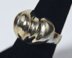 Vintage Sterling Silver Abstract Modern Design Domed Ring - Size 6.25