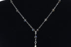 Labradorite Drop Pendant Sterling Silver Beaded Station Necklace
