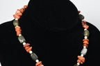Labradorite, Red Coral, White Onyx Necklace