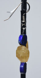 Lapis Lazuli Yellow Calcite Earrings