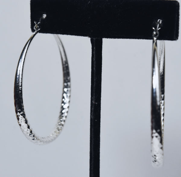 Two Inch Diameter Sterling Silver Hoop Earrings
