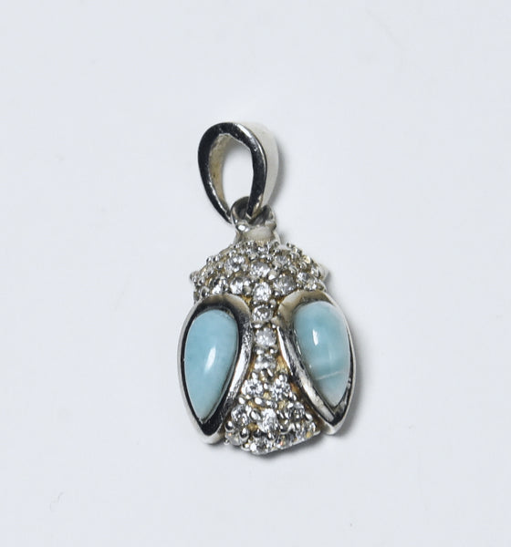 Sterling Silver Larimar Owl Pendant