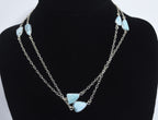 34" Larimar Infinity Station Necklace