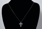 Sterling Silver Laser Cut Pierced Design Crucifix Pendant on Sterling Silver Chain Necklace - 18"
