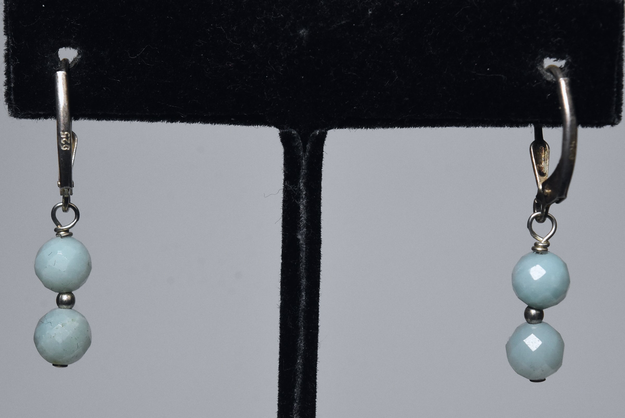 Sterling Silver Amazonite Bead Earrings