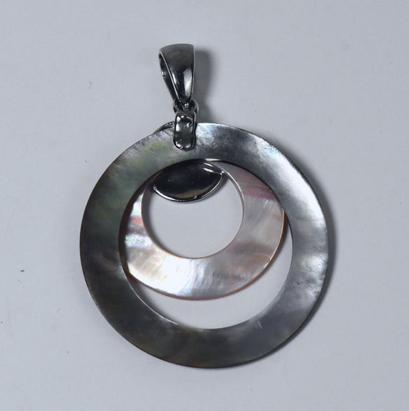 Mother of Pearl and Pink Mother of Pearl Dual Hoops Pendant