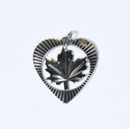 Sterling Silver Maple Leaf Heart Pendant