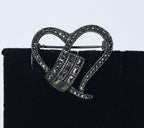 Sterling Silver and Marcasite Heart Brooch