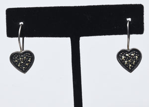 Sterling Silver Marcasite Heart Earrings