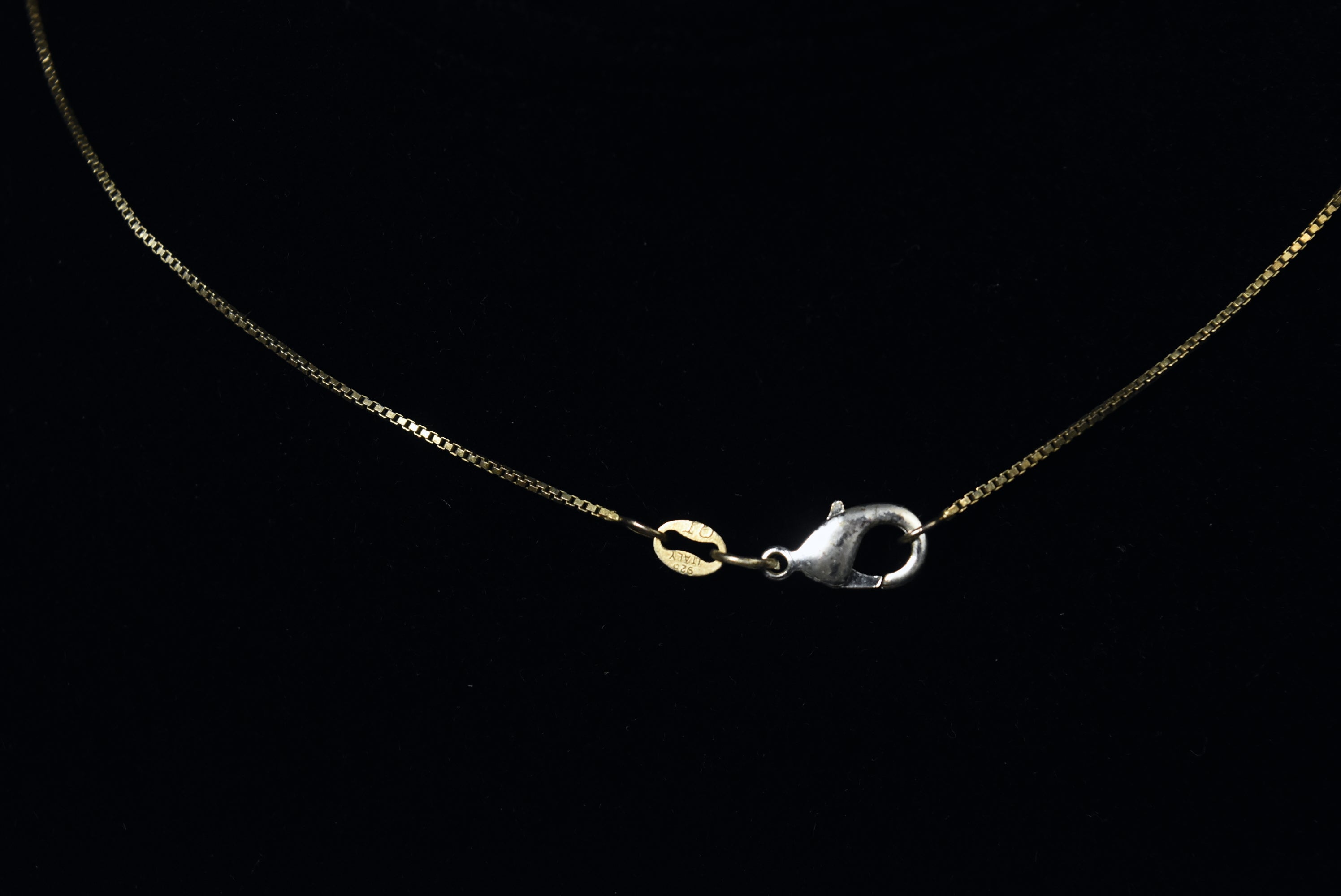 Diamond Sterling Silver Marlin Pendant on Gold Tone Sterling Silver Italian Chain Necklace
