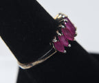 Sterling Silver Rubies Ring - Size 7