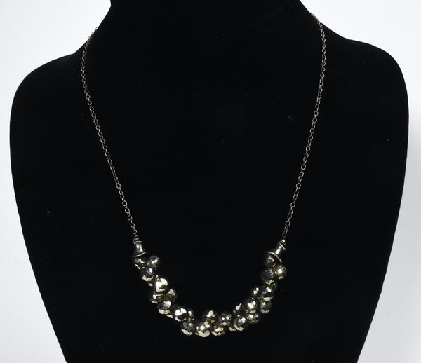 Mashka - Pyrite Cluster Sterling Silver Necklace