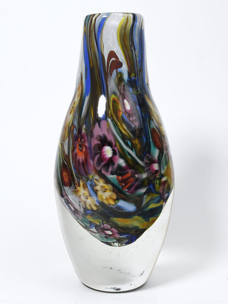 Heavy Enclassed Glass Milefiori Vase