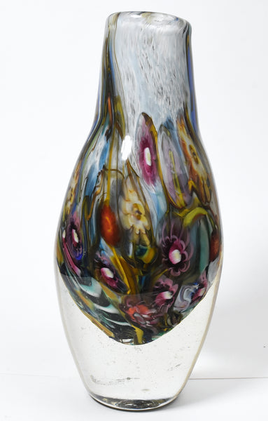 Heavy Enclassed Glass Milefiori Vase