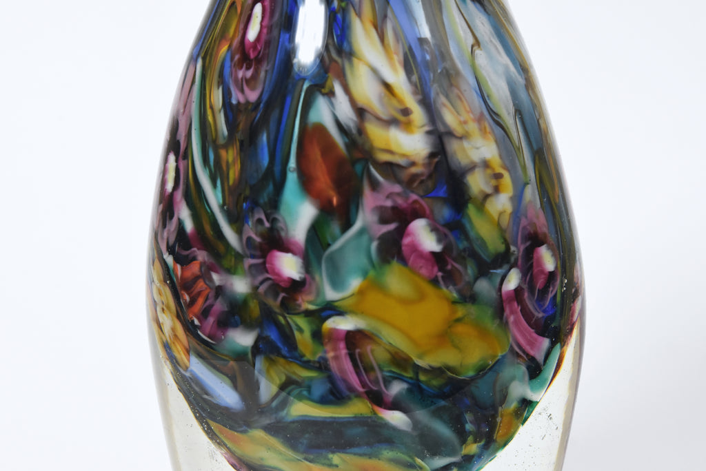 Heavy Enclassed Glass Milefiori Vase