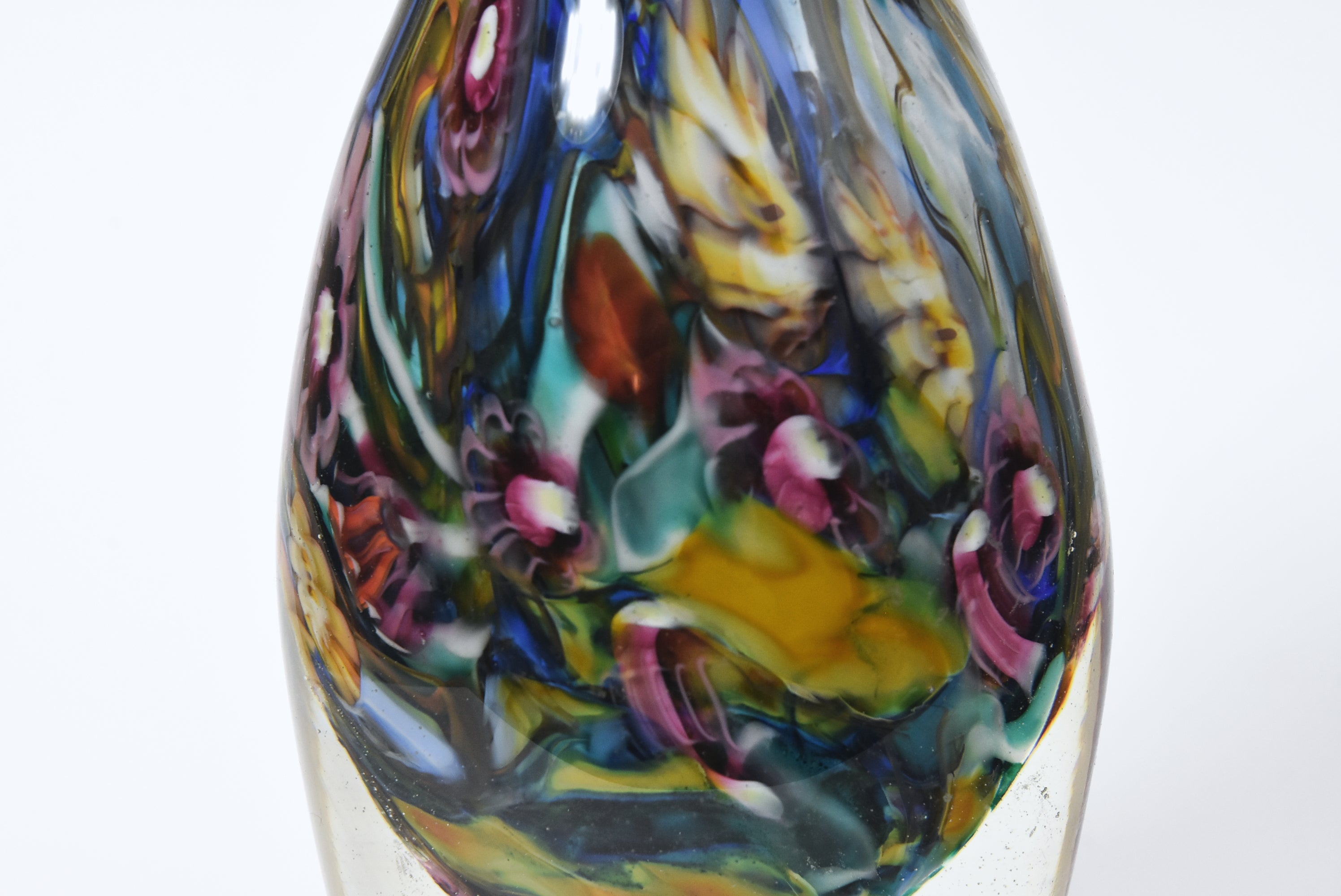 Heavy Enclassed Glass Milefiori Vase