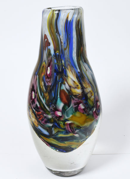 Heavy Enclassed Glass Milefiori Vase