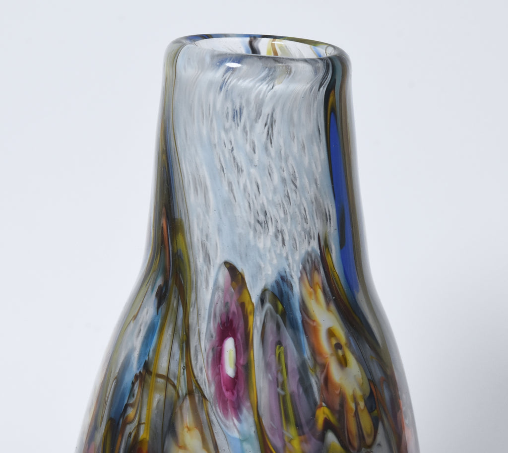 Heavy Enclassed Glass Milefiori Vase