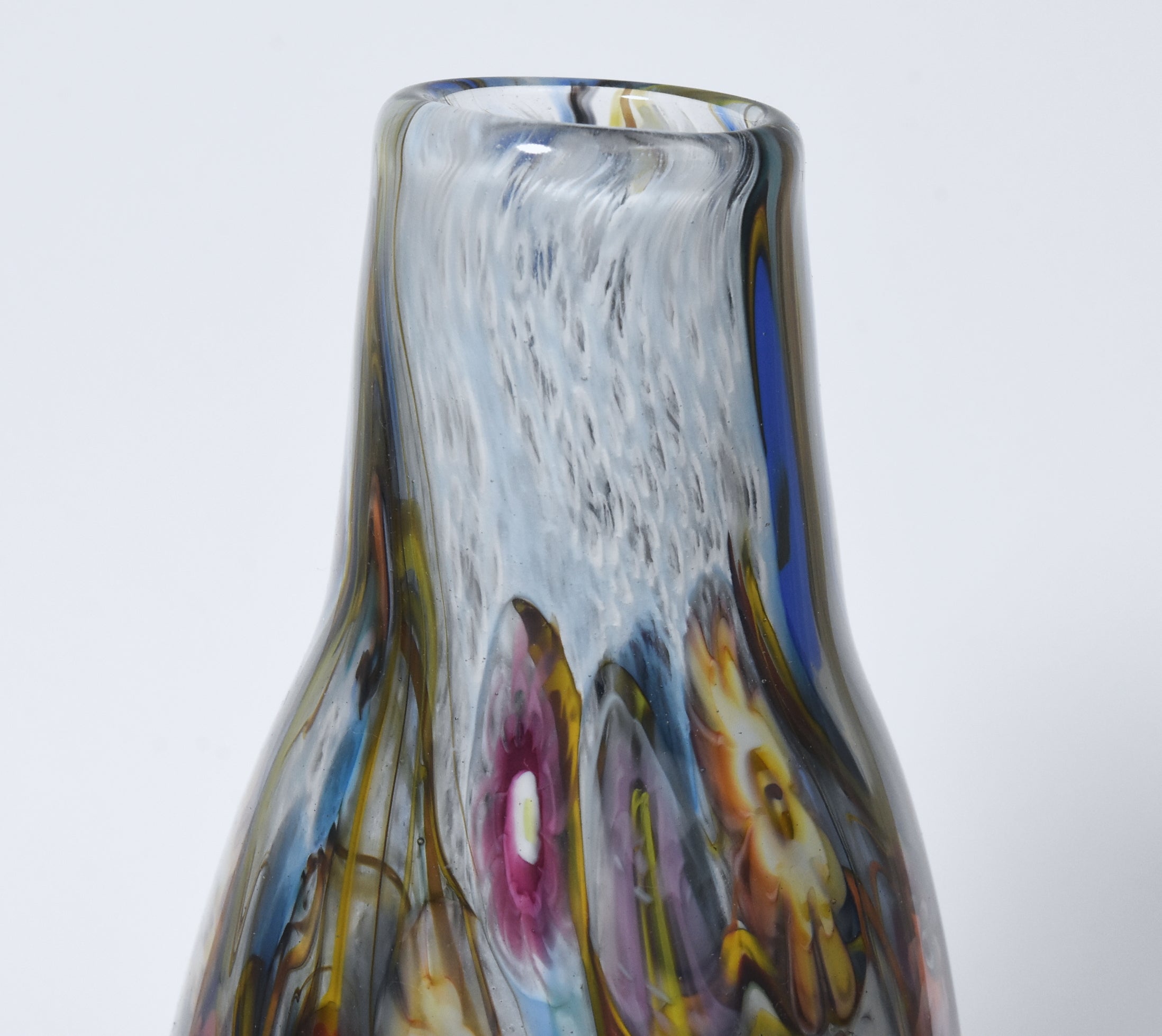 Heavy Enclassed Glass Milefiori Vase