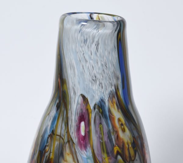 Heavy Enclassed Glass Milefiori Vase