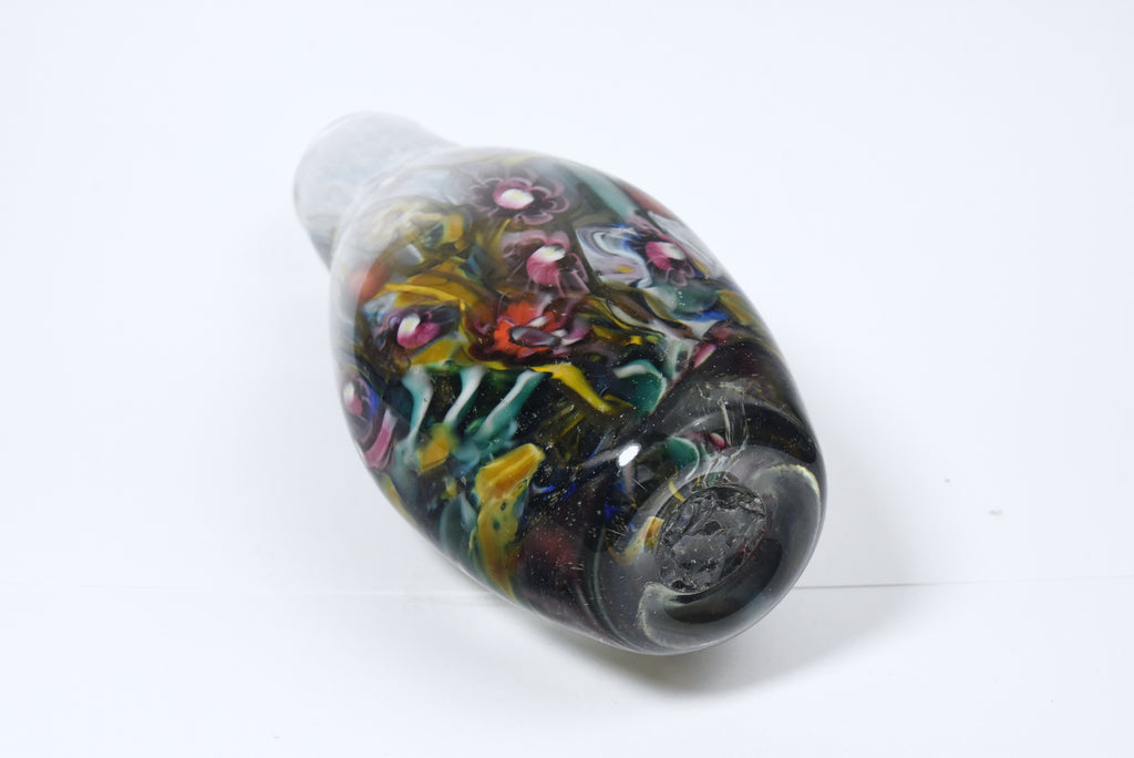 Heavy Enclassed Glass Milefiori Vase