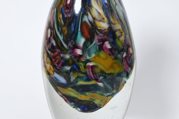 Heavy Enclassed Glass Milefiori Vase