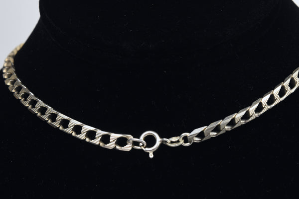 Sterling Silver Italian Modern Figaro Link Chain Necklace - 16"